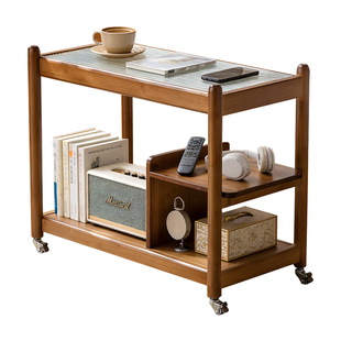 中古风沙发边几边柜可移动茶几小桌子客厅小推车床头置物架侧边柜