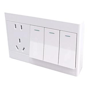 明装开关插座家用多孔16A三开五孔单/双控开关面板明装线盒3开5孔