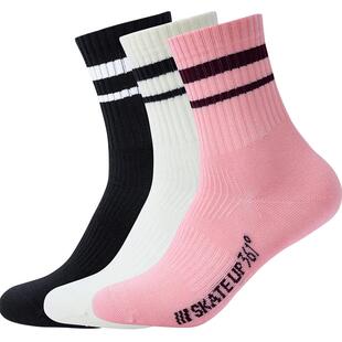 361度2025春季新款女三双装百搭中筒袜AAA抗菌亲肤透气吸汗袜子