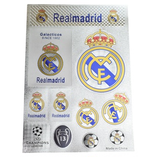 足球球队徽 镭射万能贴纸 皇马巴萨米兰曼联队徽万能胶不粘贴纸