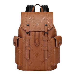 Mark Fairwhale/马克华菲时尚复古印花大容量商务男士个性双肩包