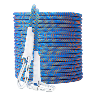 坎乐户外高空作业安全绳国标绳子带挂钩登山救援攀岩速降耐磨绳索