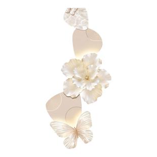 奶油风玄关装饰画入户正对门花卉走廊过道挂画高级感创意墙壁灯画