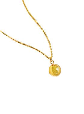 可水洗不掉色日式简约气质一颗金色实心转运珠小金珠金球项链叠戴