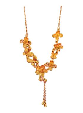 古法沙金花朵项链女2025新款毛衣链秋冬轻奢高级感气质大气配饰品