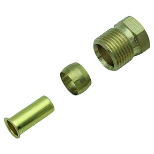 4mm6毫米8mm油管接头三件套尼龙硬管卡套铜接头机床润滑油管接头