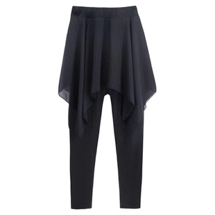 舞蹈裙裤儿童拉丁舞服装莫代尔紧身长裤九分练功裤女童一体舞蹈裤