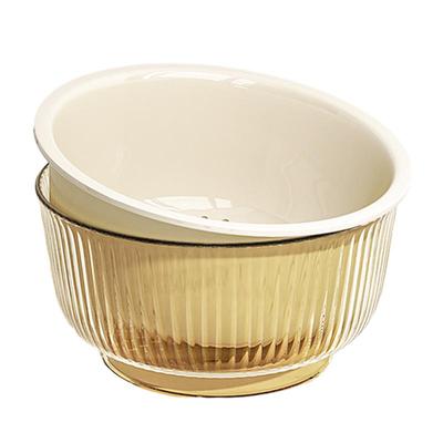 佳帮手奶油风双层果蔬沥水篮