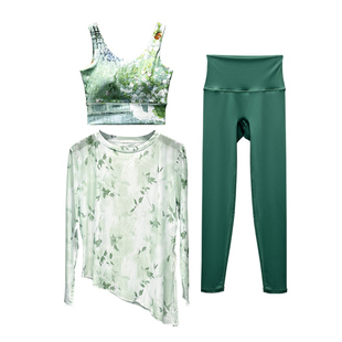 花色瑜伽服套装女2026新款春秋时尚气质速干跑步运动健身训练背心
