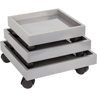 正方形花盆托盘万向轮仿水泥盆带滚轮花盆底座滑轮花盆架托架垫底