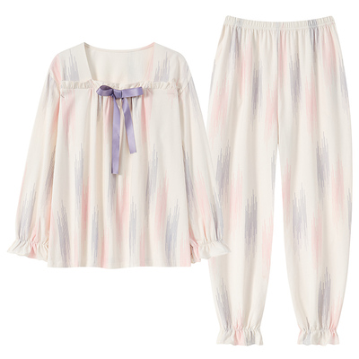 都市丽人睡衣女款春秋季纯棉长袖