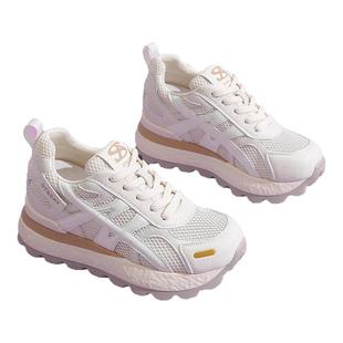 星期六厚底内增高休闲鞋女鞋2025秋季网鞋通勤百搭老爹鞋透气时尚