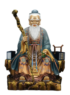 纯铜药王孙思邈神像供奉家用摆件