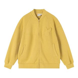 加比瑞女童棒球服外套v领春秋款薄外套儿童上衣女孩秋装外套黄色