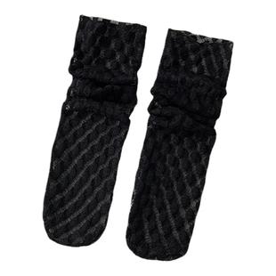 Like Sock 夏季蕾丝波点纯色堆堆袜薄款网眼透气甜美学院风中筒袜