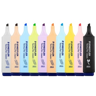 德国Staedtler施德楼马卡龙色荧光笔淡彩色系复古典雅学生用办公标记笔文本划重点标记笔绘画用荧光记号笔