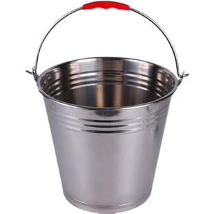 不锈钢水桶手提式家用储水用圆桶带盖提桶大容量加厚老式铁提水桶