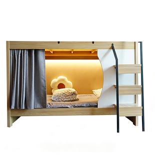 麦佳良品床帘学生宿舍青旅上下铺太空舱粘贴式轨道强遮光遮挡帘