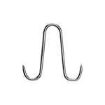 腊肉挂钩实心加粗s型挂钩304不锈钢大号挂肉晒腊鱼挂烤鸭尖头钩子