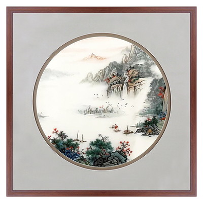 手工苏绣刺绣客厅挂画