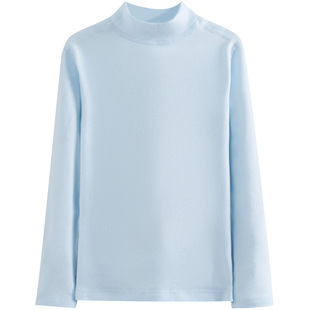 男童半高领秋衣上衣单件保暖棉毛衫儿童中领内衣中大童男孩打底衫