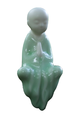 陶瓷无相佛系中式风小和尚摆件