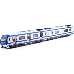 金属仿真磁性地铁列车轨道火车合金车模仿真真人语音动车组玩具车