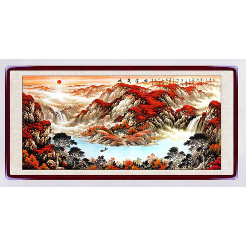 印花客厅办公室风景画十字绣