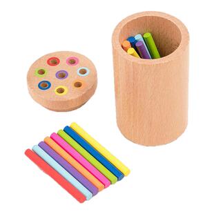 儿童木制早教比萨斜塔摇骰插棍拼搭积木逻辑思维训练互动益智玩具