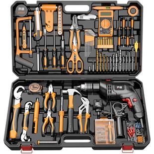 质造家用五金工具箱套装冲击手电钻维修电动工具组套收纳大全车载