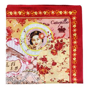 VIESCA上海老地图手帕旅游纪念品海派文化【缎棉】方巾收藏送人