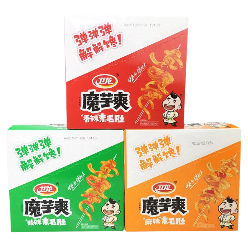 辣皮卫龙童年魔芋爽素毛肚整箱