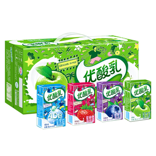 1月产/伊利优酸乳原味250ml*24盒整箱荔枝蓝莓AD酸酸乳饮料学生