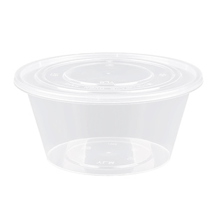 一次性餐盒商用食品级外卖专用快餐盒饭盒塑料碗带盖圆形打包盒子