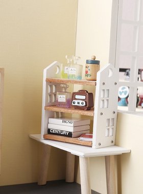 微缩食玩收纳置物架层:1书架dollhouse分模型12ob11架子迷你列