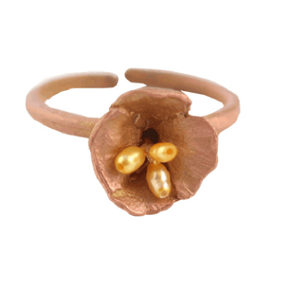 罂粟花开口ins冷淡风戒指