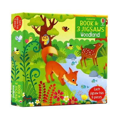 英文原版 Usborne Book & Jigsaws Woodland 森林拼图游戏书 幼儿启蒙认知科普书故事书 亲子共读 英文版 进口英语原版书籍