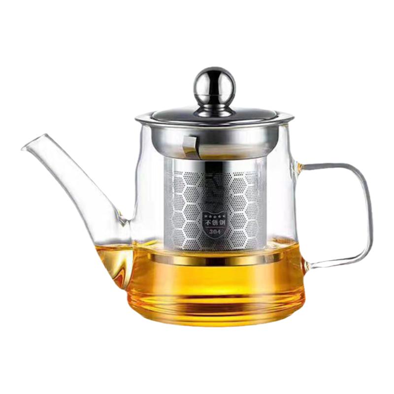 耐热迷你玻璃小茶壶家用不锈钢内胆泡茶器150毫升中式高硼硅茶具
