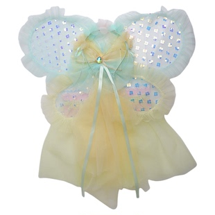 超仙网纱小蝴蝶背饰头饰套装儿童小精灵纱裙发箍三件套生日礼物