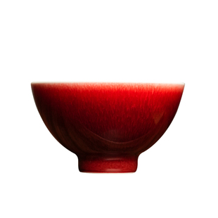 见山烧台湾林见山监制款郎红鸡心杯茶具全手工茶杯家用品茗杯单杯