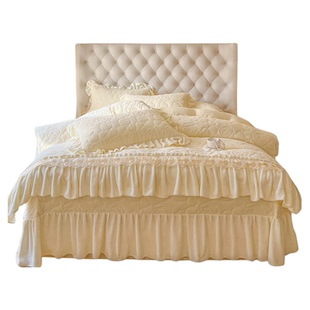 公主风牛奶绒夹棉被套单件韩式秋冬双面加绒加厚珊瑚绒被单四件套