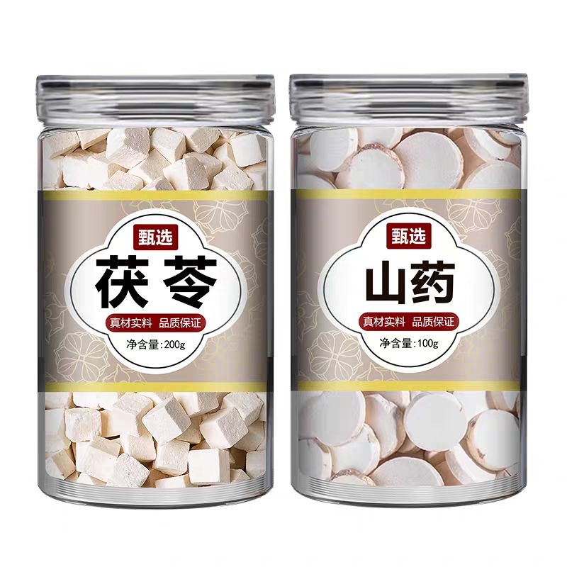 山药茯苓茶中药材正品特级食用干货淮山药白伏苓500g克粉芡实莲子