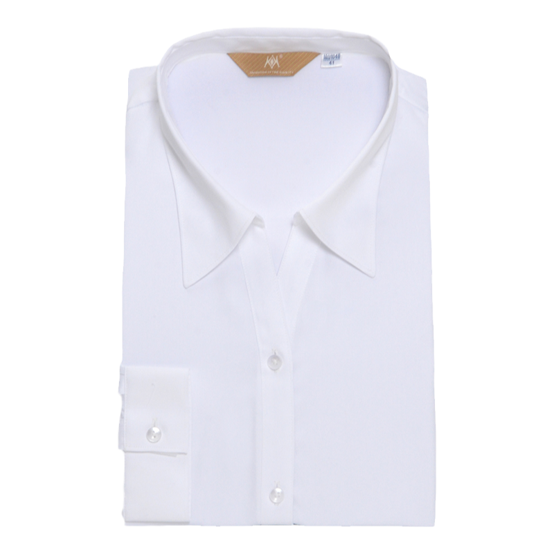 【全棉】开开夏季女士长袖短袖纯白衬衫商务工装半袖职业服