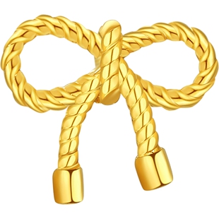 潮宏基小确幸蝴蝶结黄金耳钉足金耳环耳饰单只妇女节礼物 计价