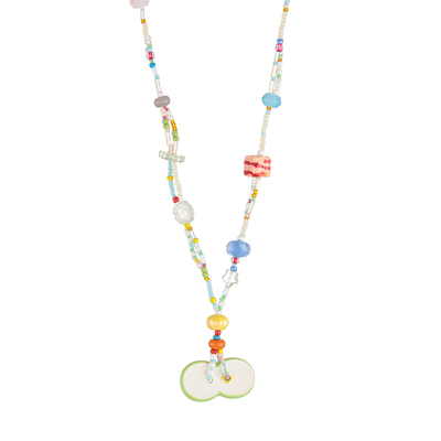 彩色多巴胺琉璃水晶串珠苹果项链