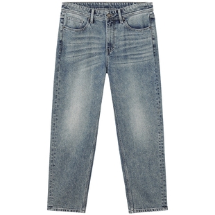 热风男士牛仔裤2025年秋季新款宽松直筒长裤时尚潮流锥型牛仔裤