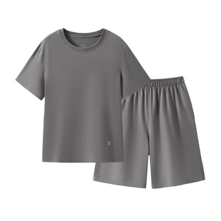 棉竹屋睡衣男款纯棉家居服简单春夏季套装2026新款男士可外穿短袖