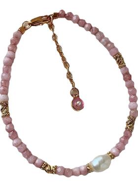 琉璃水晶彩石天然石珍珠串珠项链