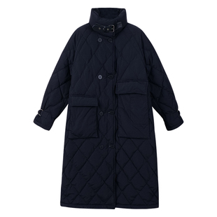 黑色羽绒服女中长款2025冬季新款韩版白鸭绒立领过膝加厚羽绒服潮