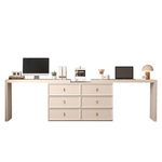 电脑桌卧室家用学生学习桌办公写字桌双人书桌梳妆台一体转角桌子